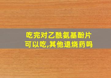 吃完对乙酰氨基酚片可以吃,其他退烧药吗