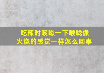 吃辣时咳嗽一下喉咙像火烧的感觉一样怎么回事