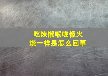 吃辣椒喉咙像火烧一样是怎么回事