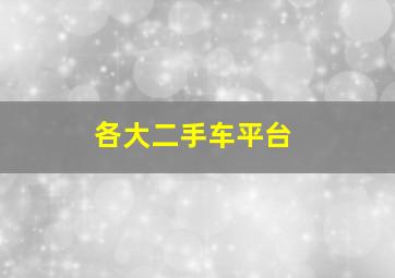 各大二手车平台