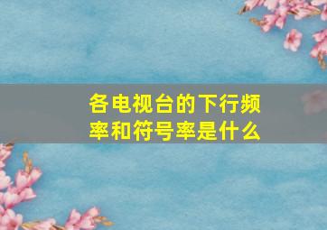 各电视台的下行频率和符号率是什么