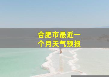 合肥市最近一个月天气预报