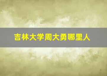 吉林大学周大勇哪里人