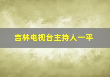 吉林电视台主持人一平