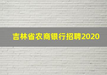 吉林省农商银行招聘2020