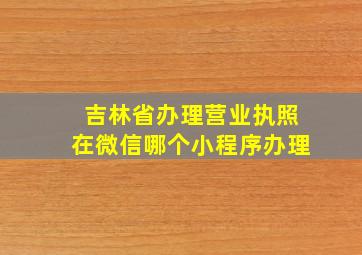 吉林省办理营业执照在微信哪个小程序办理