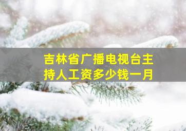 吉林省广播电视台主持人工资多少钱一月