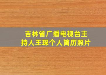 吉林省广播电视台主持人王琛个人简历照片