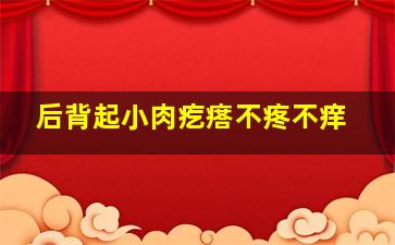 后背起小肉疙瘩不疼不痒