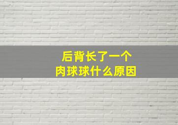 后背长了一个肉球球什么原因