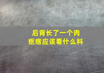 后背长了一个肉疙瘩应该看什么科