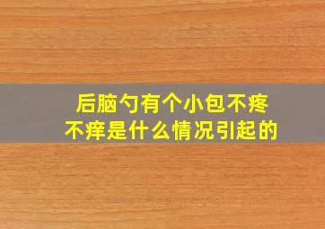 后脑勺有个小包不疼不痒是什么情况引起的