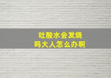 吐酸水会发烧吗大人怎么办啊