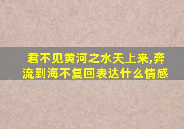 君不见黄河之水天上来,奔流到海不复回表达什么情感