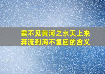 君不见黄河之水天上来奔流到海不复回的含义