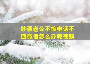 吵架老公不接电话不回微信怎么办呢视频