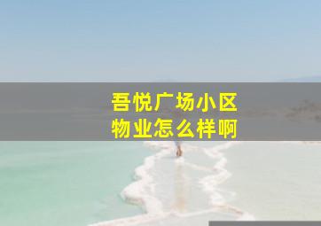 吾悦广场小区物业怎么样啊