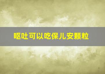 呕吐可以吃保儿安颗粒