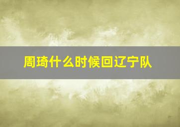 周琦什么时候回辽宁队