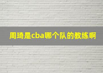 周琦是cba哪个队的教练啊