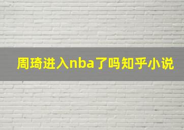 周琦进入nba了吗知乎小说