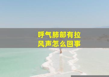 呼气肺部有拉风声怎么回事