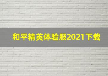 和平精英体验服2021下载