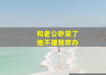 和老公吵架了他不理我咋办