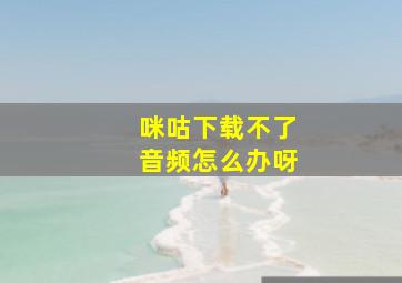 咪咕下载不了音频怎么办呀