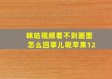 咪咕视频看不到画面怎么回事儿呢苹果12