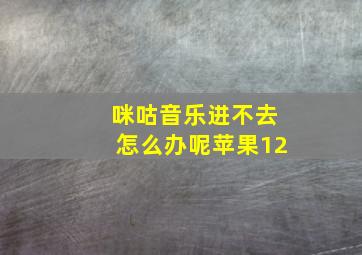 咪咕音乐进不去怎么办呢苹果12