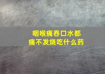 咽喉痛吞口水都痛不发烧吃什么药