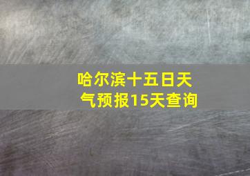 哈尔滨十五日天气预报15天查询