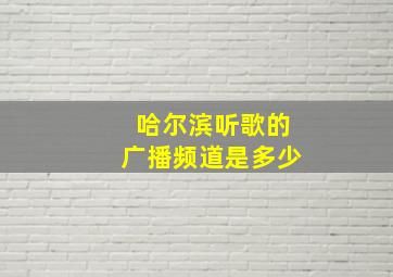 哈尔滨听歌的广播频道是多少