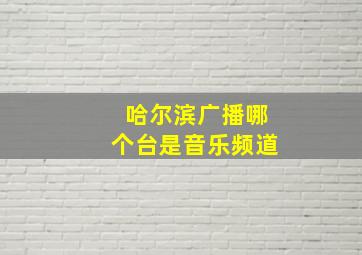 哈尔滨广播哪个台是音乐频道