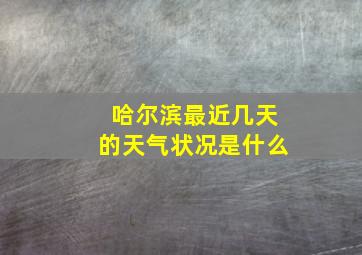 哈尔滨最近几天的天气状况是什么