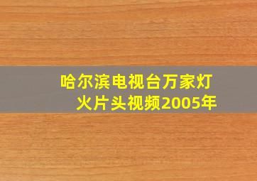 哈尔滨电视台万家灯火片头视频2005年