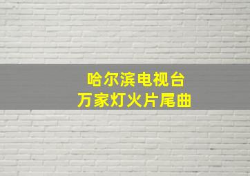 哈尔滨电视台万家灯火片尾曲