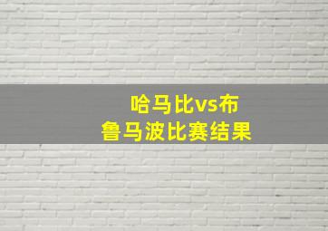 哈马比vs布鲁马波比赛结果