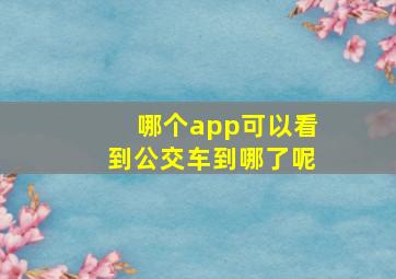 哪个app可以看到公交车到哪了呢