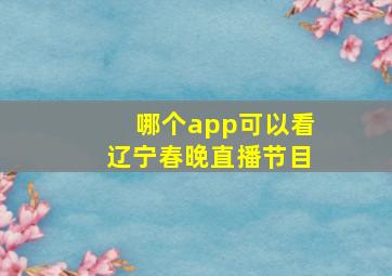 哪个app可以看辽宁春晚直播节目