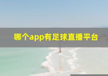 哪个app有足球直播平台