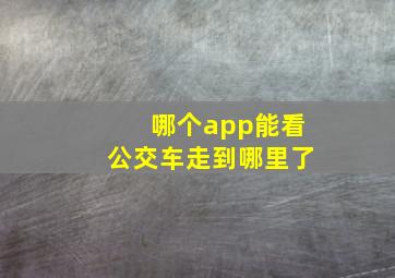 哪个app能看公交车走到哪里了