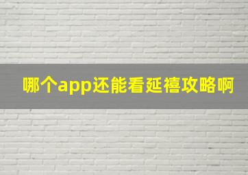 哪个app还能看延禧攻略啊