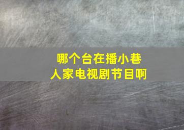 哪个台在播小巷人家电视剧节目啊