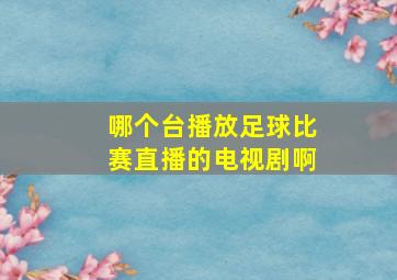 哪个台播放足球比赛直播的电视剧啊