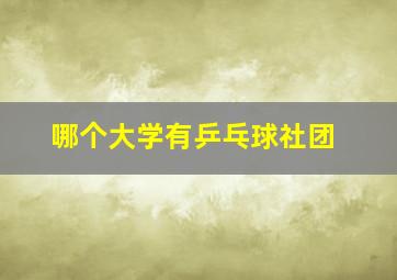 哪个大学有乒乓球社团