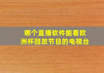 哪个直播软件能看欧洲杯回放节目的电视台