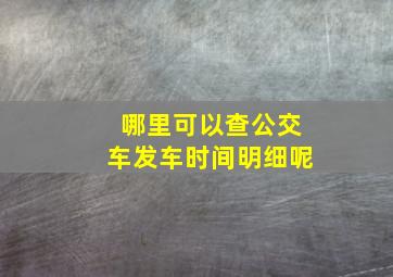 哪里可以查公交车发车时间明细呢