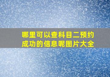 哪里可以查科目二预约成功的信息呢图片大全